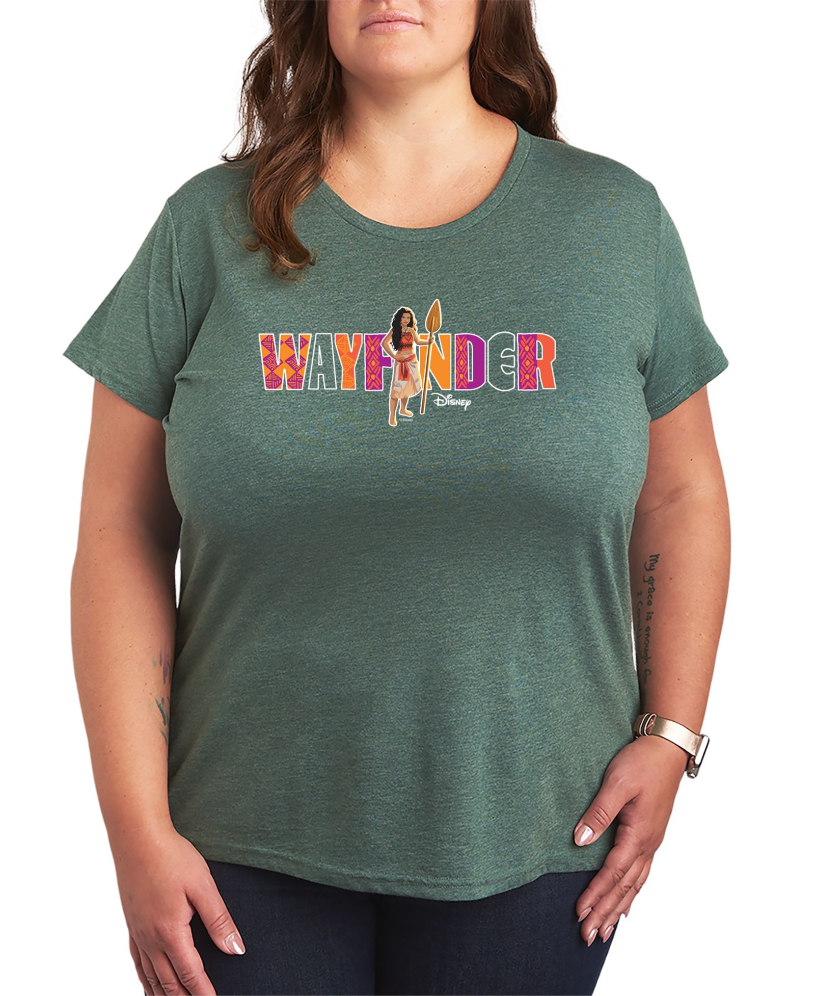 Hybrid Apparel Plus Size Moana Way-Finder Graphic T-Shirt