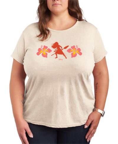 Hybrid Apparel Plus Size Moana Floral Graphic T-Shirt
