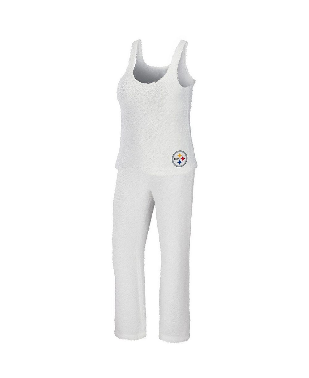 WEAR by Erin Andrews Women's 2-Piece Cream Pittsburgh Steelers Plus Size Cozy Scoop Neck Tank Top & Pants Set