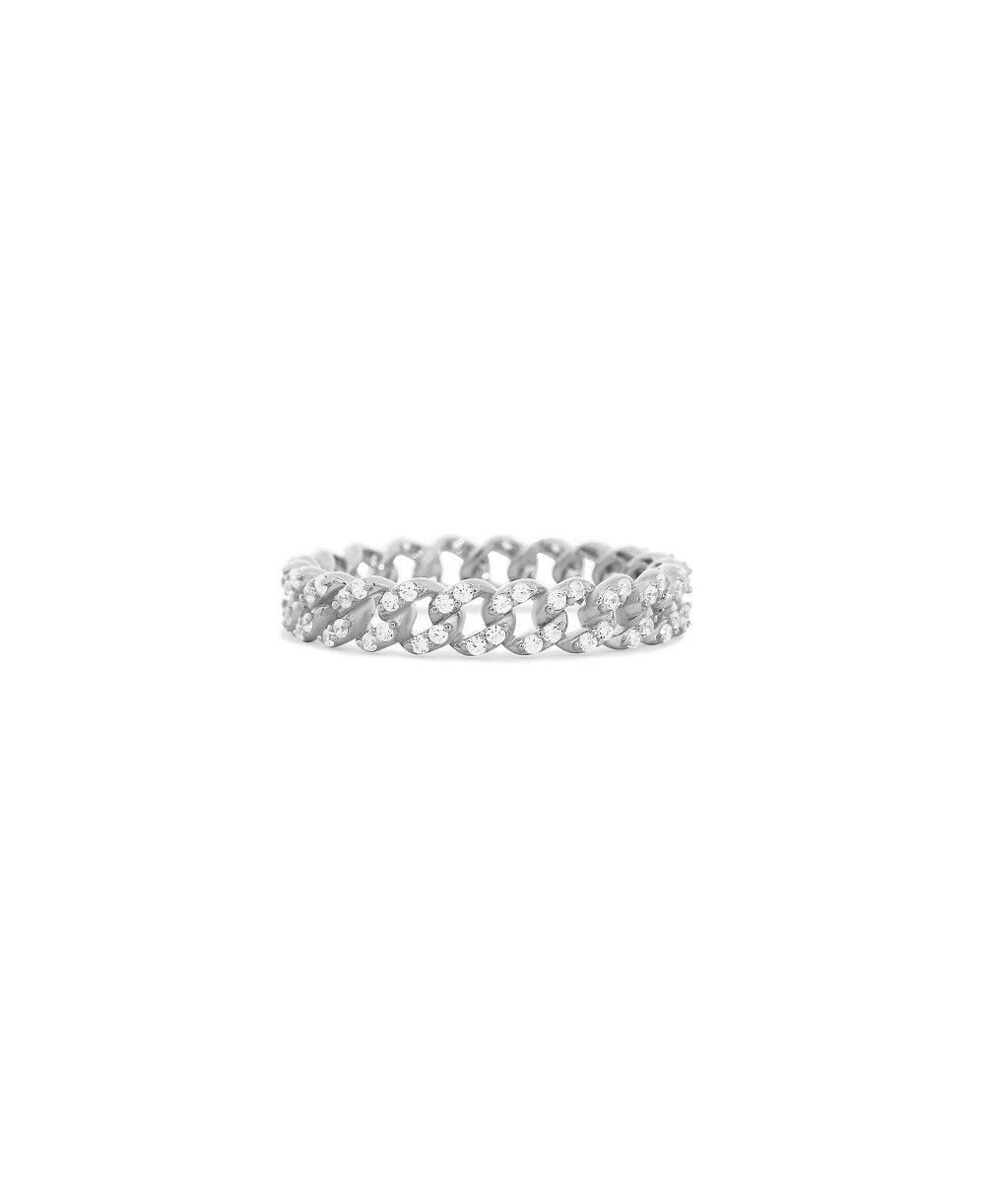 Кольцо The Lovery CZ Curb Link из стерлингового серебра