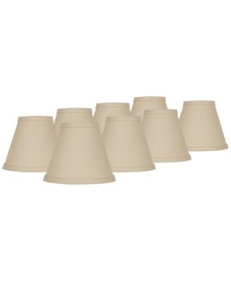 Springcrest Set of 8 Chandelier Lamp Shades Beige Linen Chandelier Small 3" Top x 6" Bottom x 5" High Candelabra Clip-On Fitting