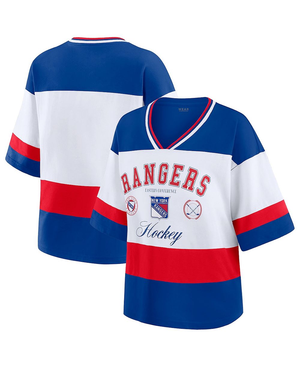 WEAR by Erin Andrews Женская футболка в стиле джерси New York Rangers сине-белая