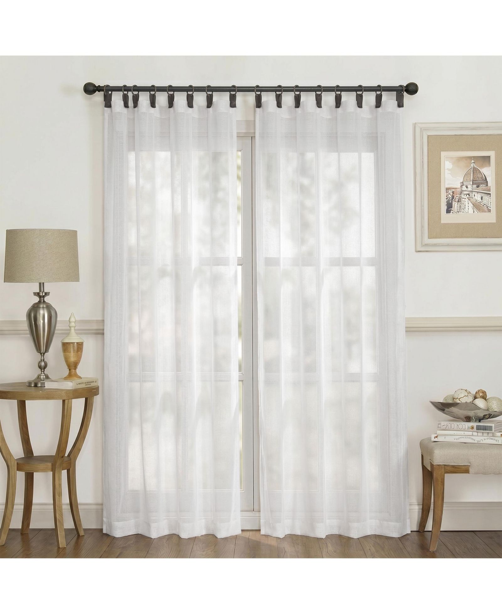 Тюлевые шторы Shadisfy Sheer Voile с текстурой льна - с люверсами и застежкой