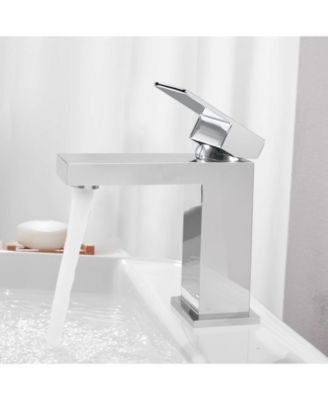 PHYING Modern Chrome Bathroom Faucet, Single Hole Bathroom Faucet, Solid Brass Chrome Polished Bathroom Sink Faucet