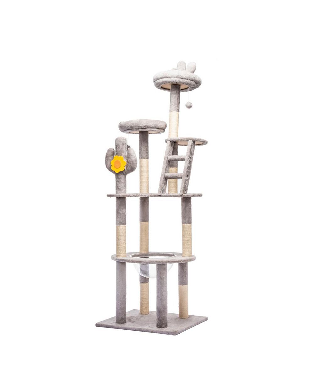 Кошачий комплекс Streamdale Furniture 72in Cactus Cat Tree с прозрачной капсулой