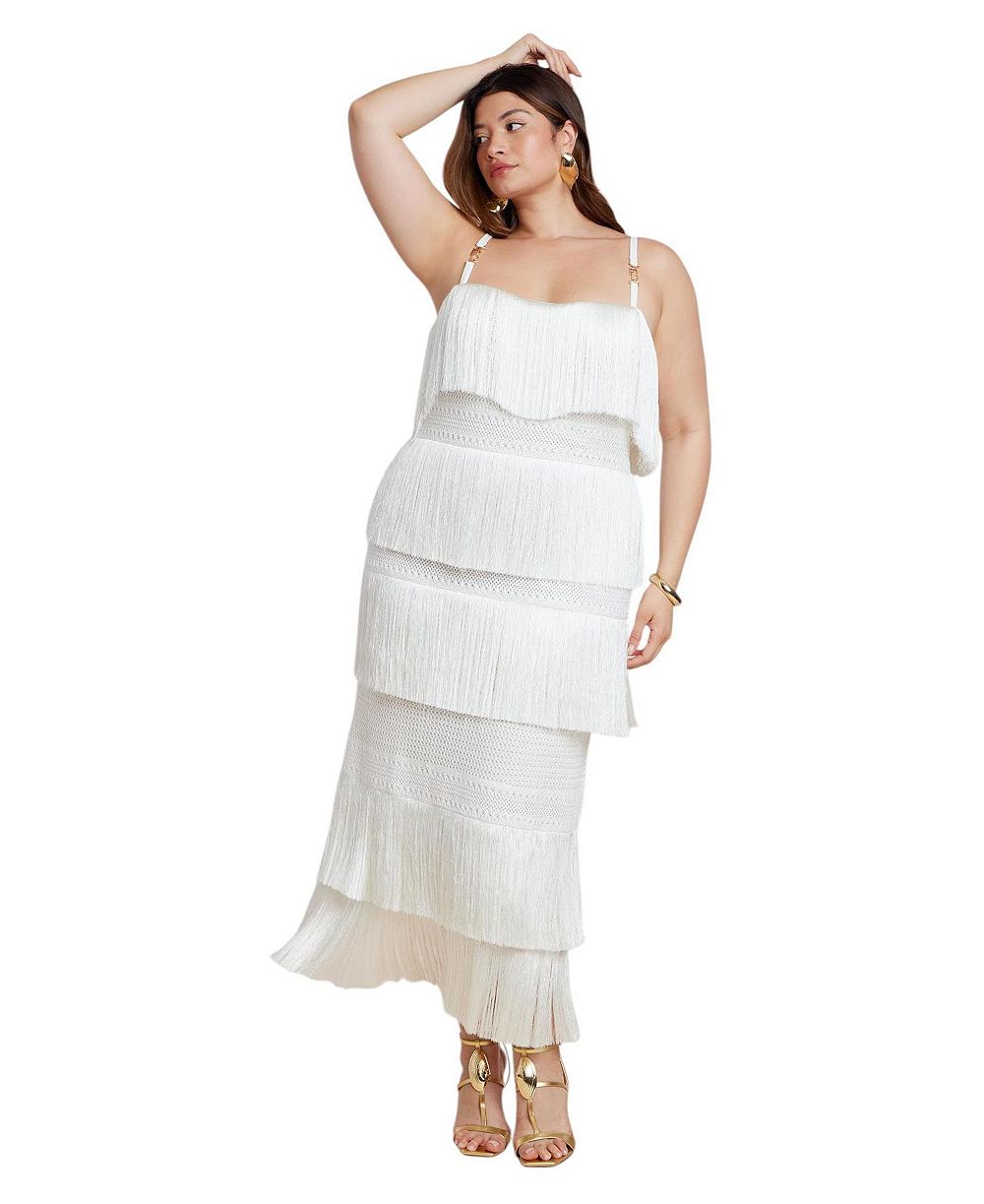 Женское платье макси с бахромой ELOQUII Plus Size
