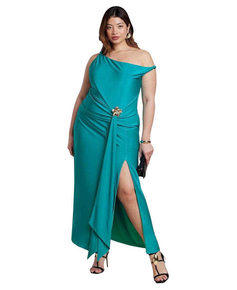 Женское платье макси ELOQUII Plus Size с вырезом лодочкой