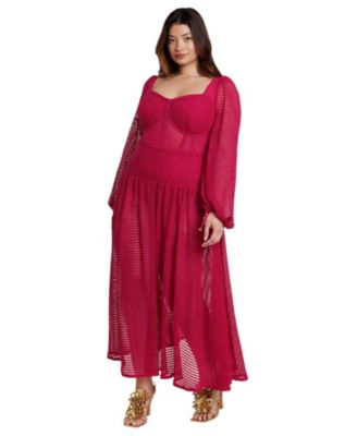 ELOQUII Women's Plus Size PatBO x ELOQUII Corset Waist Maxi Dress
