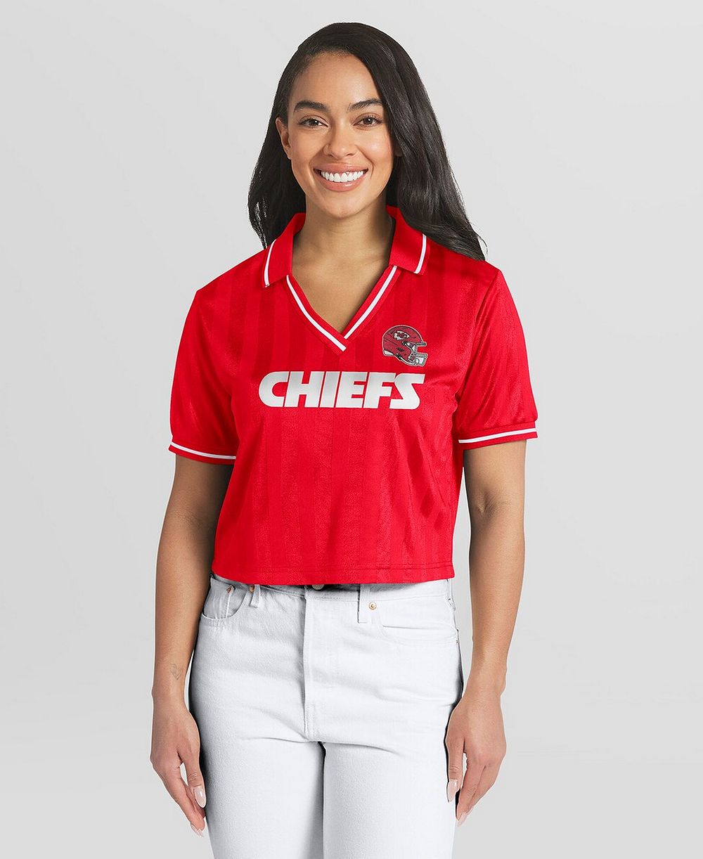 WEAR by Erin Andrews Женская укороченная рубашка-поло Kansas City Chiefs красного цвета