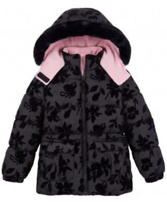 Kensie Girl Toddler Girls' 2T-5T Floral Flocked Puffer Jacket