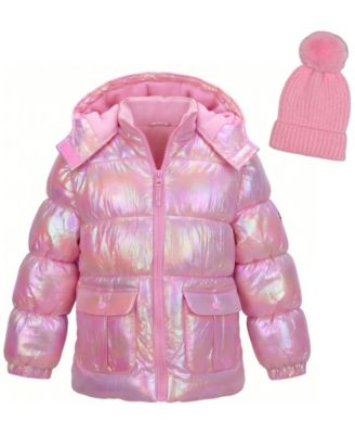 Детская стеганая куртка Kensie Girl для девочек 2T-5T с капюшоном и иридисцентным покрытием