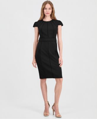 Anne Klein Women's Trim Seam Detail Crewneck Sheath Dress