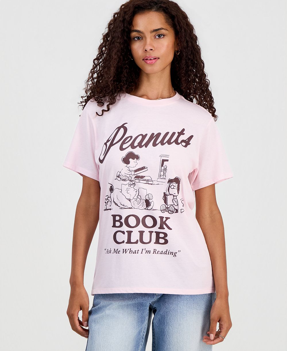 Grayson Threads, The Label Juniors' Peanuts Book Club Graphic-Print T-Shirt