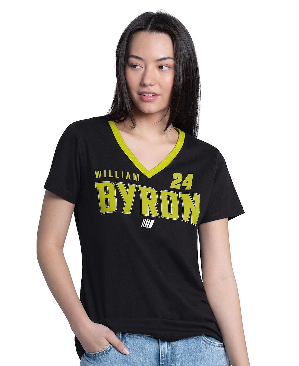Женская футболка G-III 4Her by Carl Banks Black William Byron Best Team V-Neck
