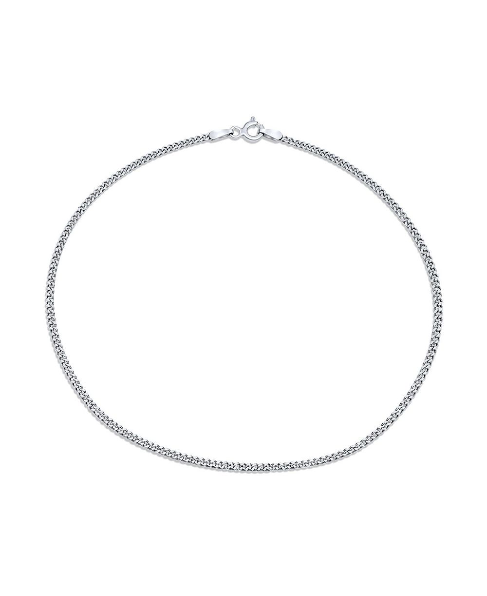Bling Jewelry Miami Cuban Curb Chain Link Anklet Ankle Bracelet 2MM Sterling Silver 10"