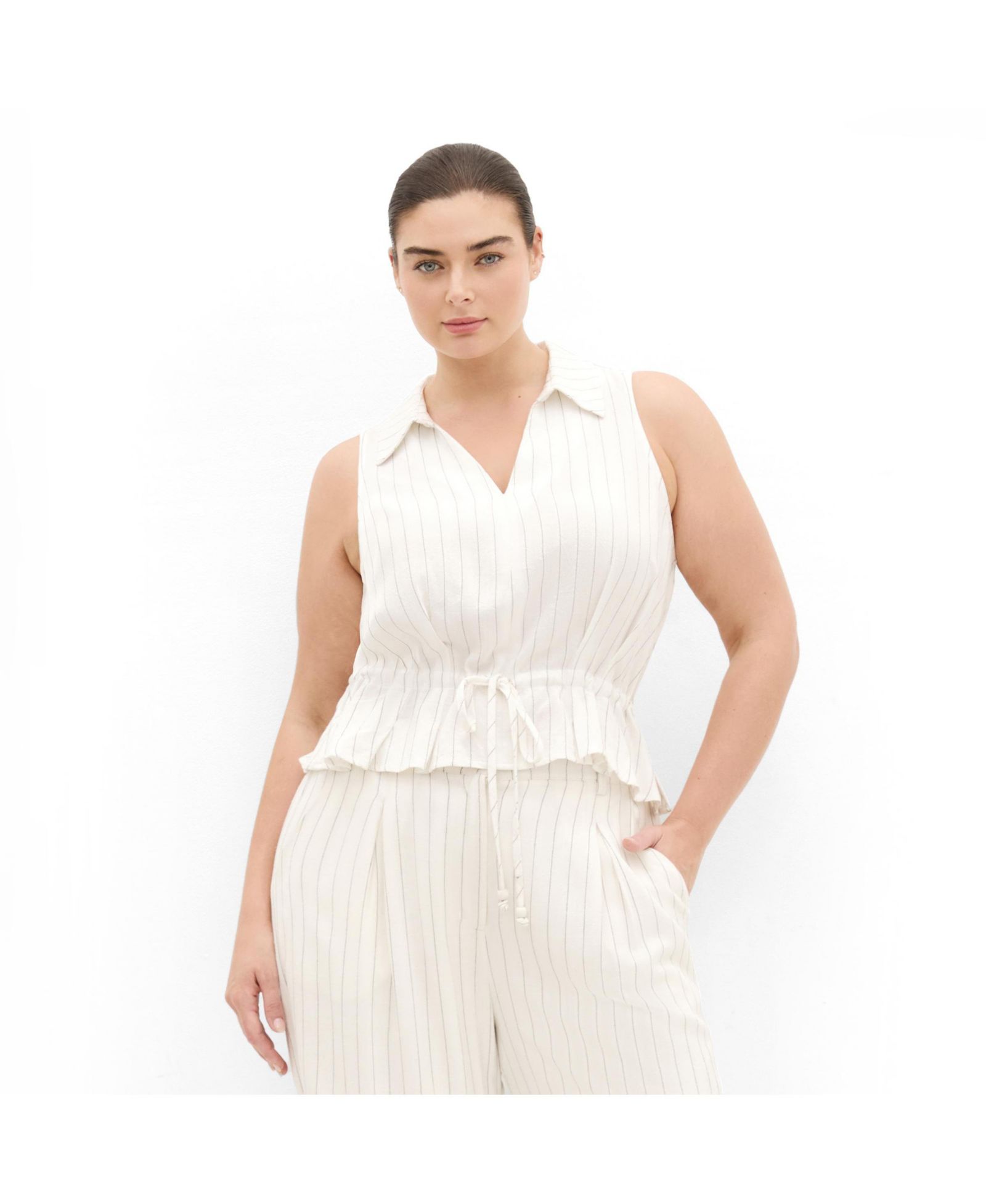 CITY CHIC жилет Women's Eva Stripe Relaxed