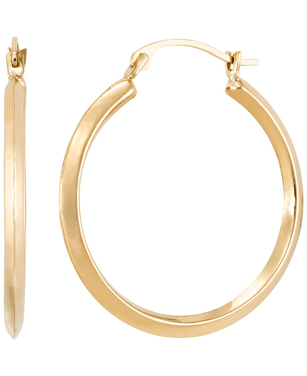 Серьги-кольца круглой формы из желтого золота 18k
