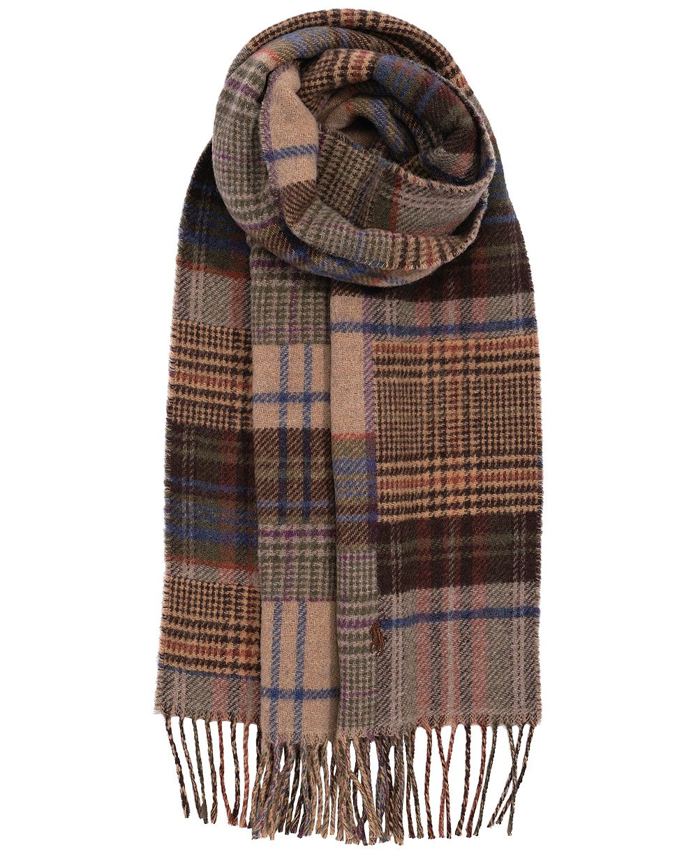 Polo Ralph Lauren Men's Twisted Rope Fringe Patchwork Scarf