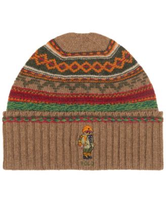 Polo Ralph Lauren Men's Fair Isle Redrock Bear Beanie