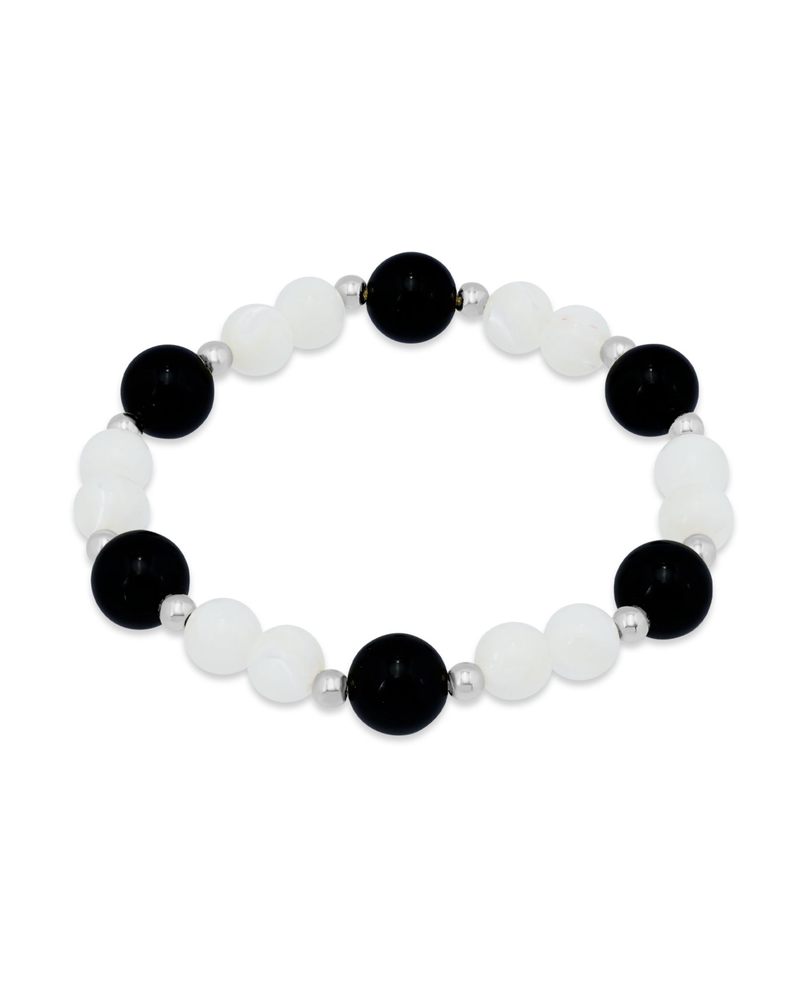 Браслет Macy's 14k Gold-Plated Onyx Beads