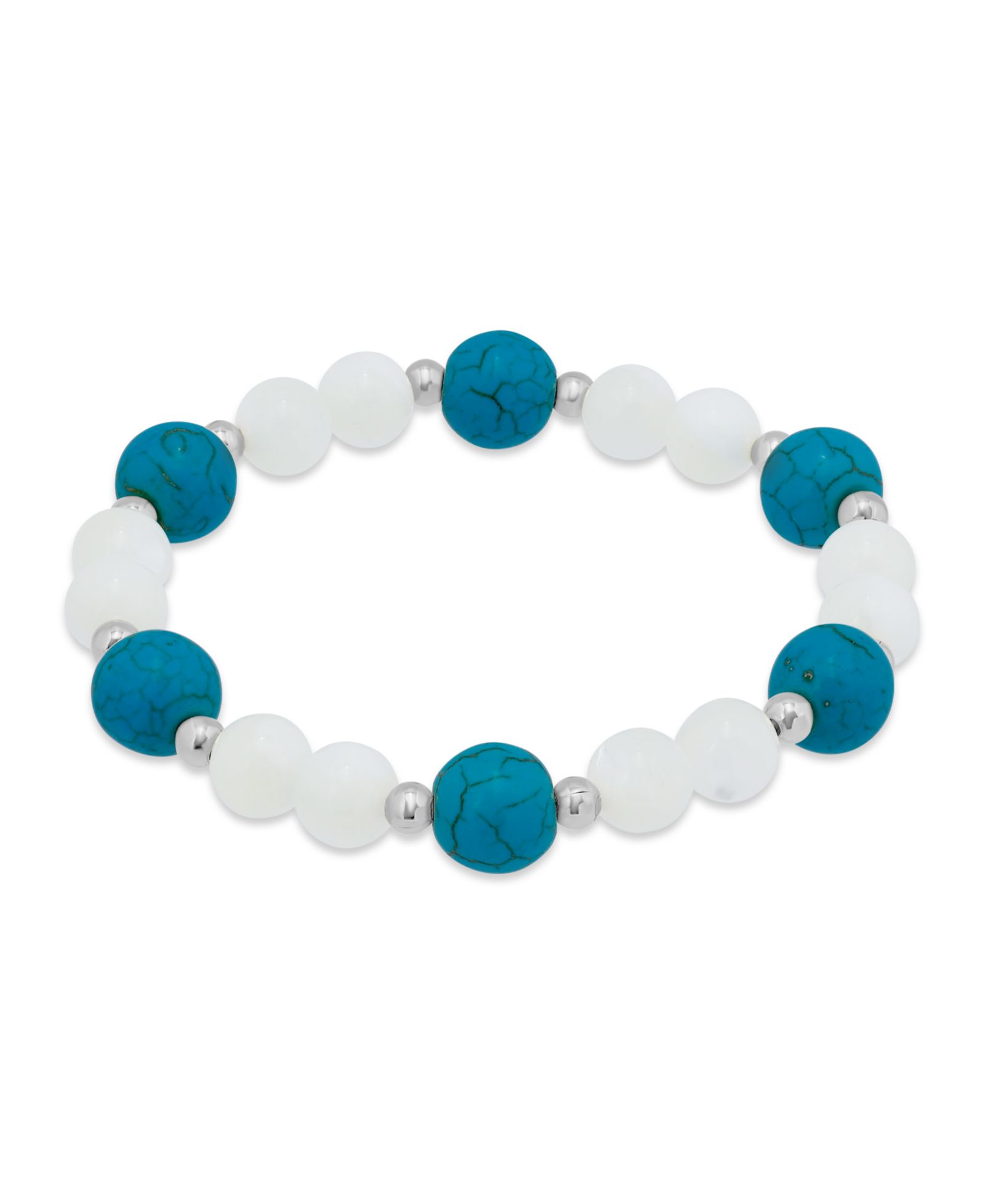 Браслет Macy's с имитацией жемчуга и бусинами Howlite Chrysocolla, позолота 14k Gold