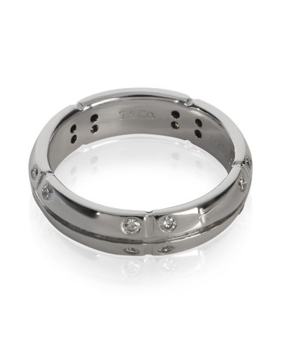 Pre-Owned Tiffany & Co кольцо Streamerica Band из белого золота с бриллиантами