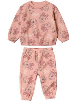 Disney Baby Girls' Minnie Mouse Allover Print Sweatshirt and Joggers Set, 2-Piece Set