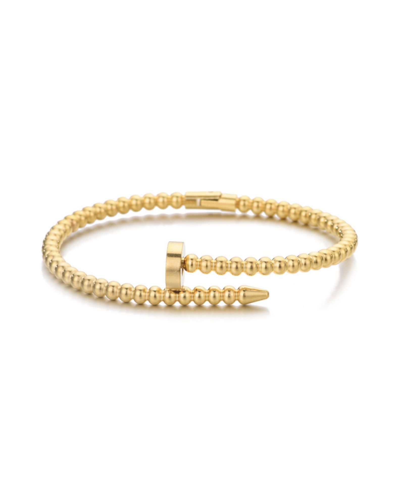 Браслет ADORNIA Gold Beaded Nail Cuff, устойчивый к потускнению