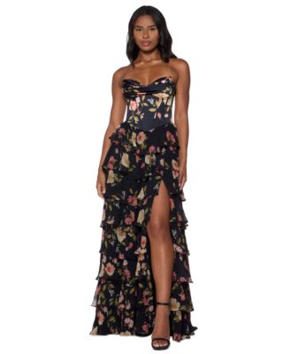 Платье Alex & Sophia Juniors' Strapless Sweetheart-Neck Corset-Style Bodice Tiered Skirt