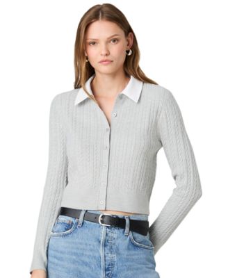 French Connection Women's Cable-Knit Collared Cardigan Sweater