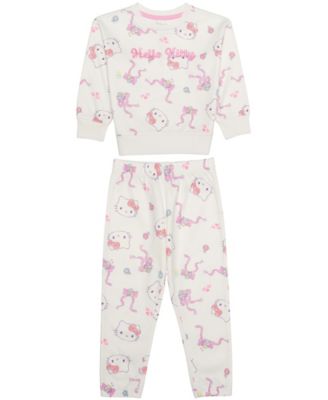 Epic Threads Toddler Girls' 12M-5T Hello Kitty Print Fleece Sweatshirt and Joggers, 2-Piece Set