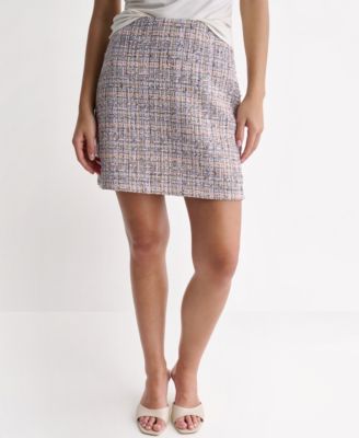 BCBG Women's Metallic Accent Tweed Mini Skirt