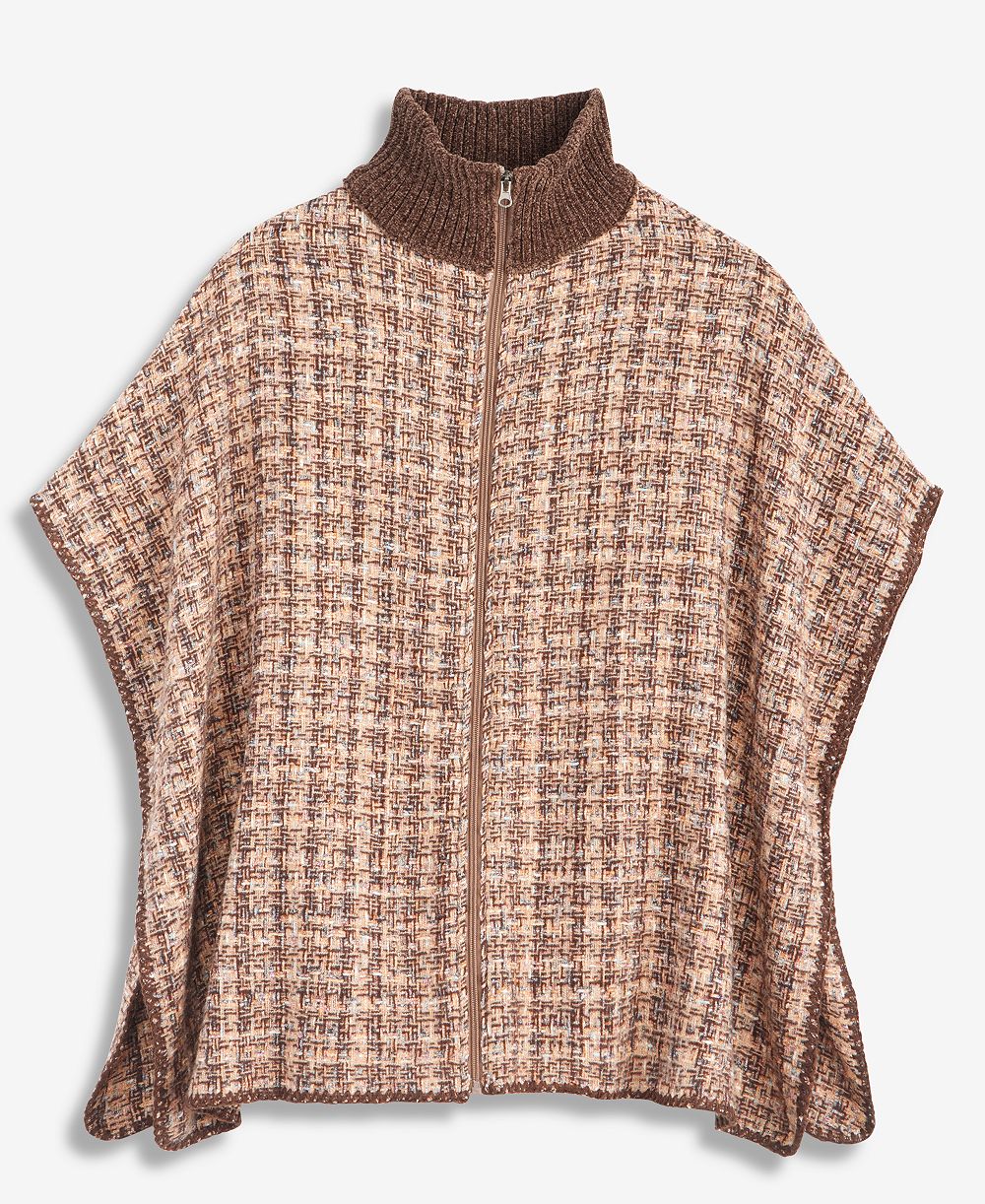 Style & Co Женская мягкая кофта на молнии с эффектом окрашивания Space-Dyed