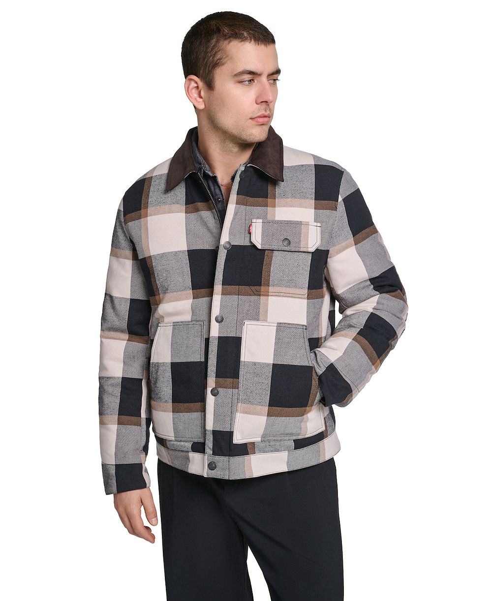 Levi's Men's Plaid Cord Details Shirt Jacket