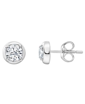 Macy's Lab-Grown White Sapphire (3/4 ct. t.w.) Stud Earrings in Sterling Silver