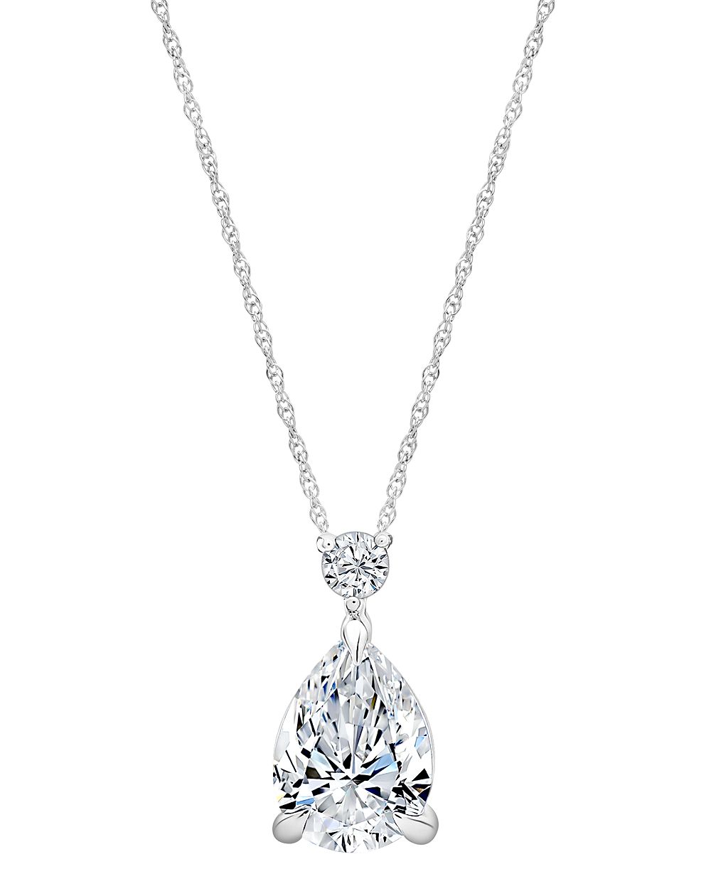 Macy's подвеска с белым сапфиром Lab-Grown (1 ct. t.w.) из Sterling Silver