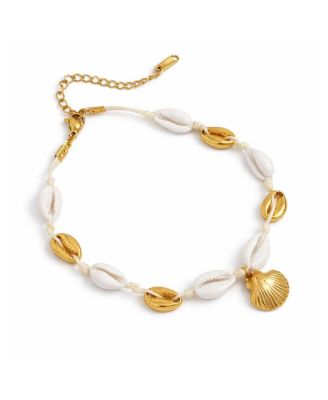 Rebl Jewelry Mixed Shell Chain Anklet