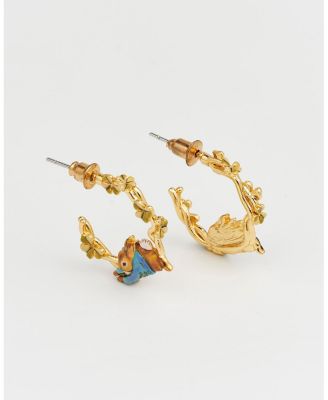Fable England Peter Rabbit Jumping Clover Hoop Earrings