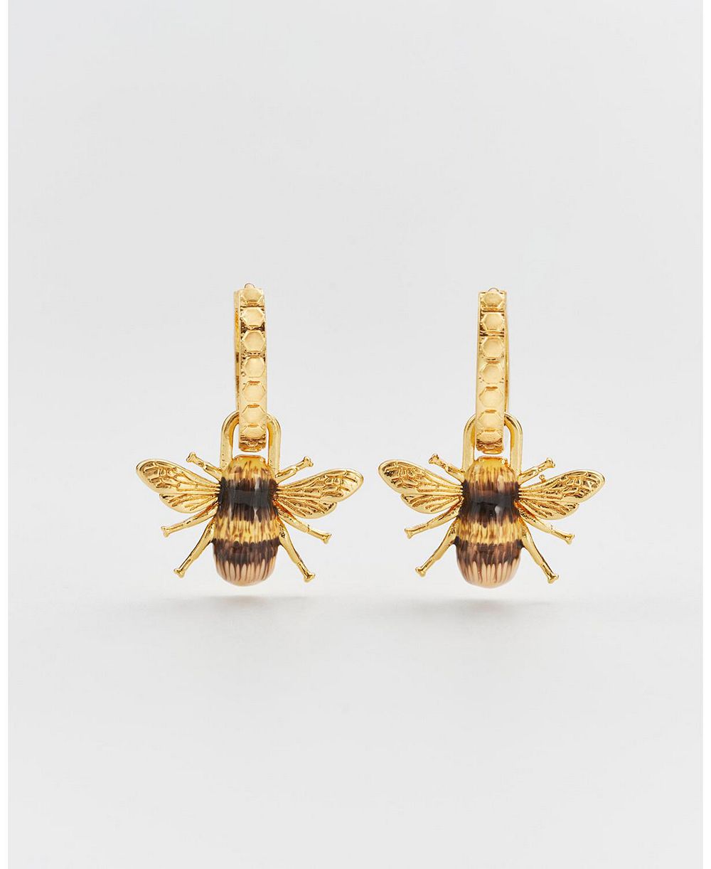 Fable England Honey Bee Huggie Earrings
