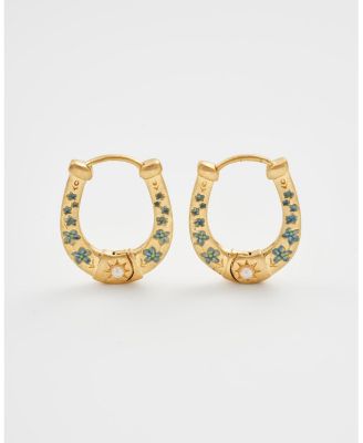 Fable England Gold Lucky in Love Hoop Earrings