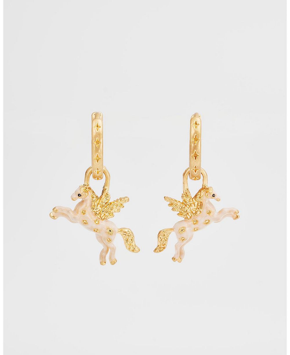 Fable England Gold Pegasus Huggie Earrings