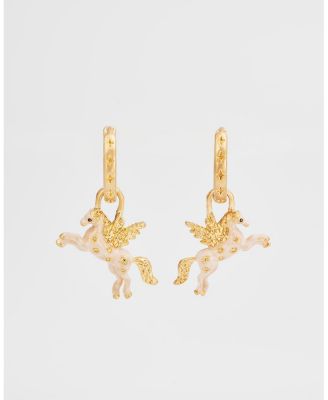 Fable England Gold Pegasus Huggie Earrings