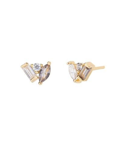 Little Sky Stone Seraphina Moissanite Grey Spinel Stud Earrings