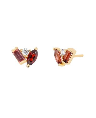 Little Sky Stone Seraphina Garnet Stud Earrings