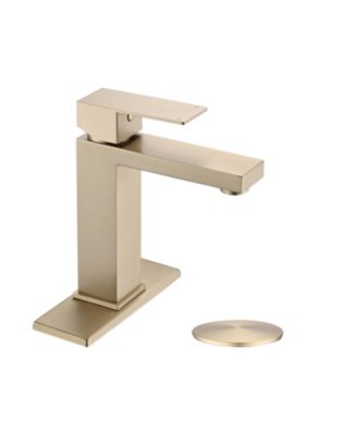 PHYING Bathroom Faucet Single Hole, Single Handle Stainless Steel Faucet for Bathroom Sink with Deckplate and Drain Assembly