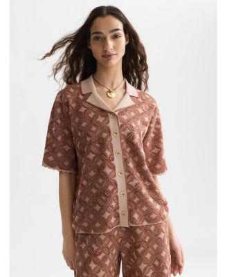Женская рубашка SCOTCH & SODA Jacquard Knitted Short-Sleeve