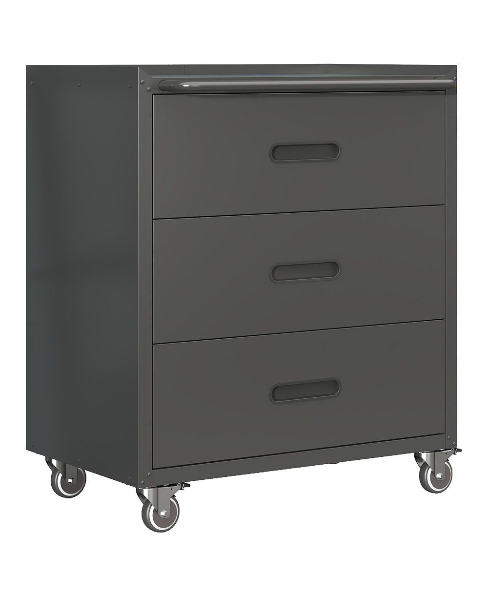 VIYET 3-Drawer Heavy Duty Metal Storage Cabinet - Rolling Steel Tool Chest with 360degree(s) Wheels
