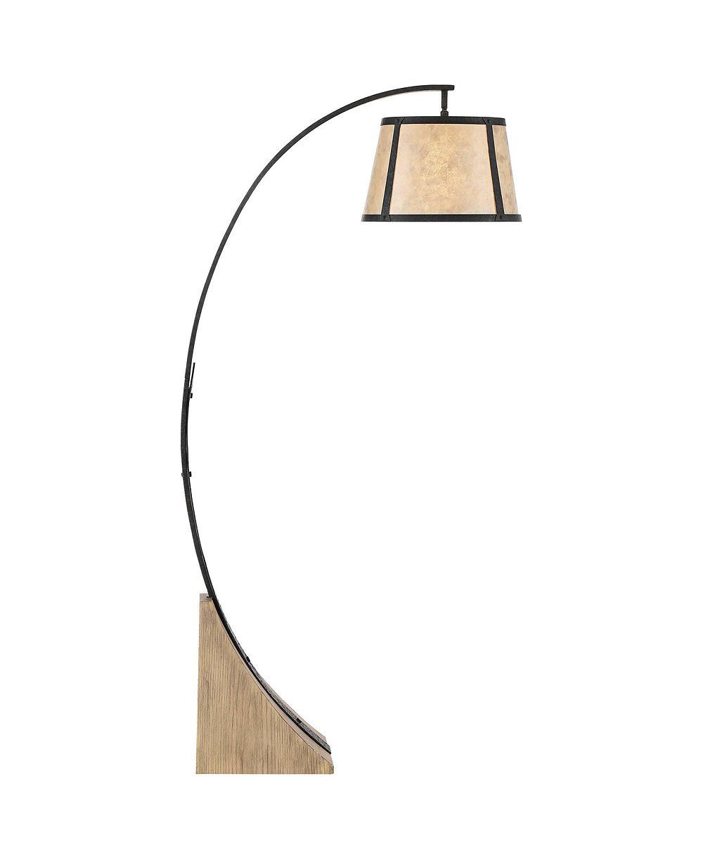 Franklin Iron Works Oak River Rustic Mission 66 1/2" Tall Arc Floor Lamp with Smart Socket