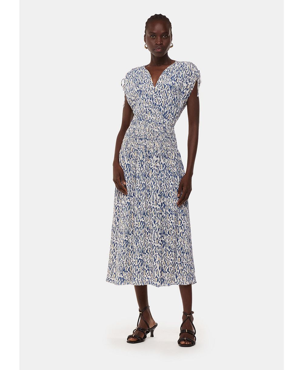 Женское платье Whistles Flaming Leopard Print Midi