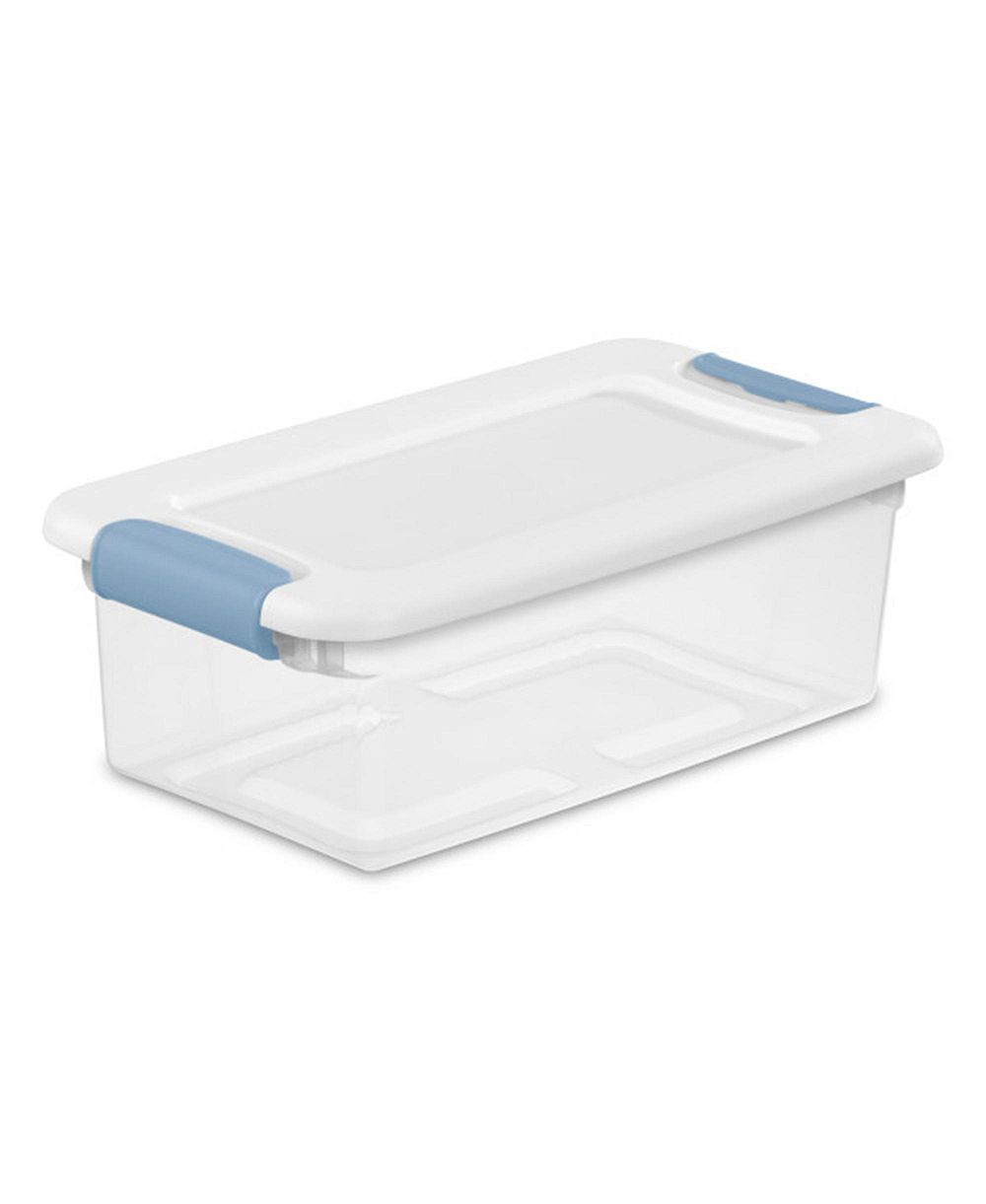 Sterilite 6-Quart Clear and Blue Stackable Latching Storage Container (48 Pack)